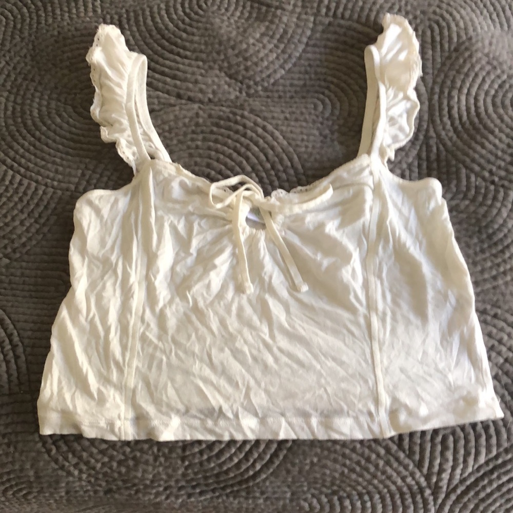 Cotton white crop top size L